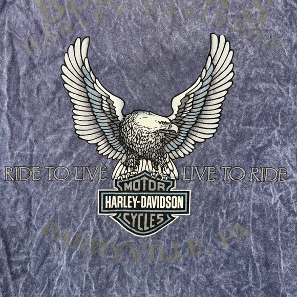Harley-Davidson Other - Vintage Harley-Davidson T-Shirt Mens Medium Purple Single Stitch Acid Wash Eagle